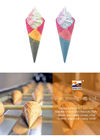アイスクリーム・コーンの26の°の角度の多色刷りのウエファーの円錐形150mmの長さ