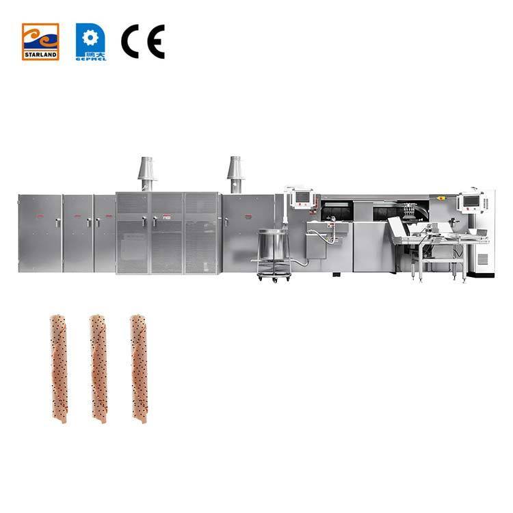 Gas Heating Method Biscuit Making Equipment Waffle Roll Baking Machine
