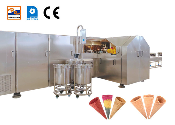 自動アイスクリーム・コーンの生産ライン転がされた砂糖の円錐形機械ビスケットの円錐形機械。